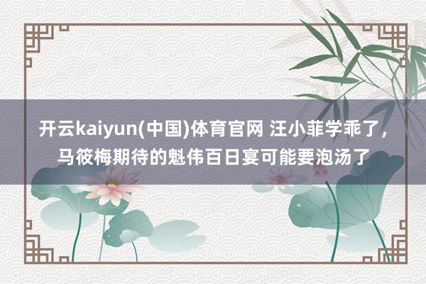 开云kaiyun(中国)体育官网 汪小菲学乖了，马筱梅期待的魁伟百日宴可能要泡汤了