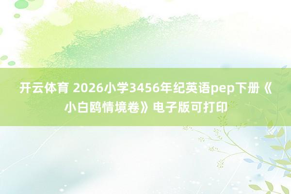 开云体育 2026小学3456年纪英语pep下册《小白鸥情境卷》电子版可打印